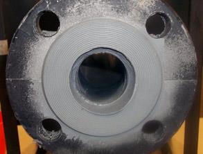 Former removed showing the completed repair of the flange face