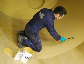 Demonstration of hand-applied Belzona 5811 (Immersion Grade) coating