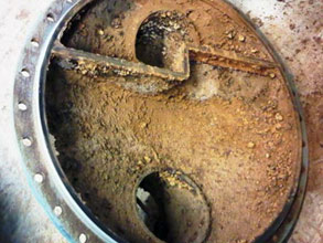Chiller end cover suffering from galvanic corrosion