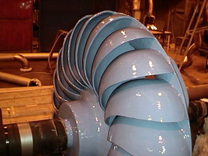 Wirnik turbiny naprawiony i zabezpieczony materiałem Belzona 1341 (Supermetalglide)