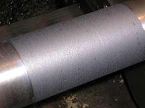 Axel reparerad med Belzona 1131 (Bearing Metal)