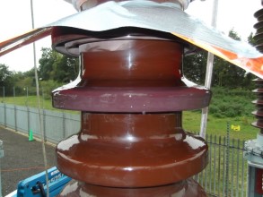 Insulator repaired in-situ using Belzona materials