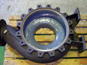 Korroderad pump renoverad med Belzona 1321 (Ceramic S-Metal)