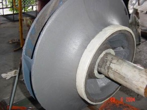 Rotor de bomba reconstruído utilizando Belzona 1311 (Ceramic R-Metal)
