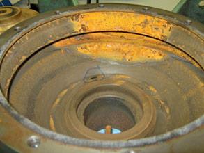 Boiler feed pump suffering from erosion and corrosion damage