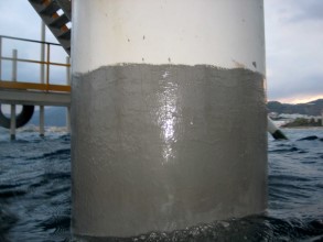 Pilone di piattaforma corroso riparato con Belzona 5831 (ST-Barrier)