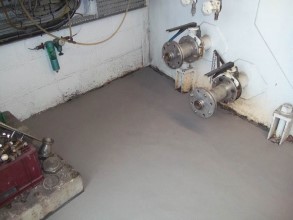 Powierzchnia podłogi odbudowana z użyciem materiału Belzona 4131 (Magma-Screed)