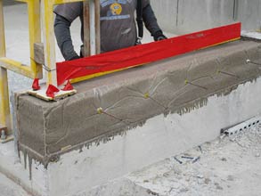 Процесс восстановления стены с помощью Belzona 4154